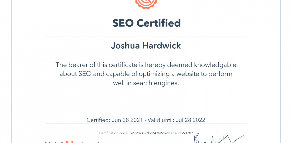 1 hubspot seo certification