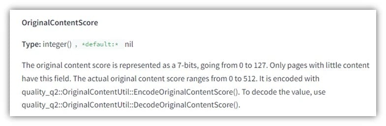 google algorithim document leak content score