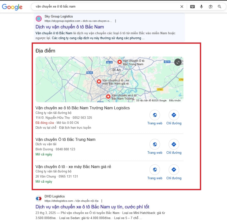 google 3 local pack