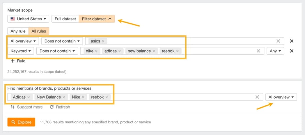 find competitor mentions using brand mentions in a