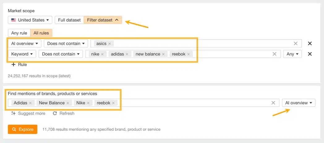 find competitor mentions using brand mentions in a