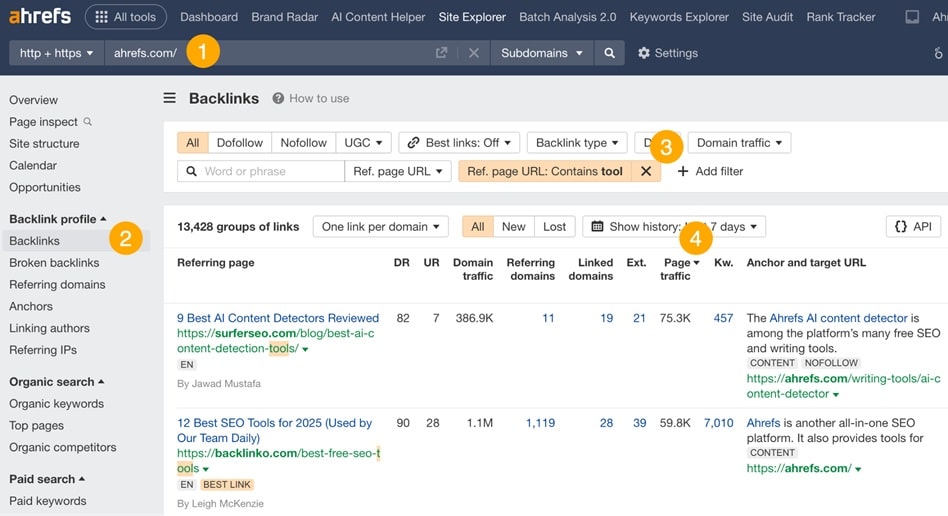 finding competitor mentions using backlinks