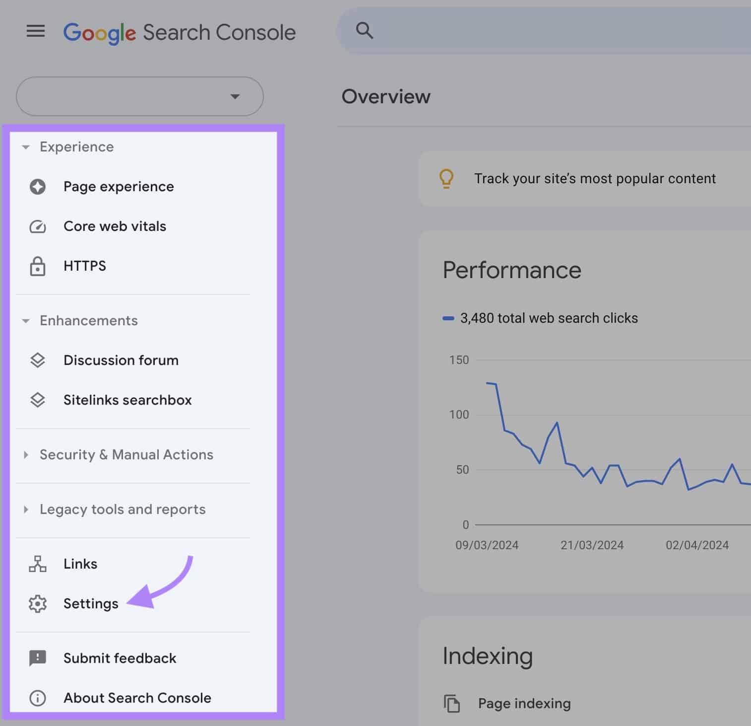 setting search console