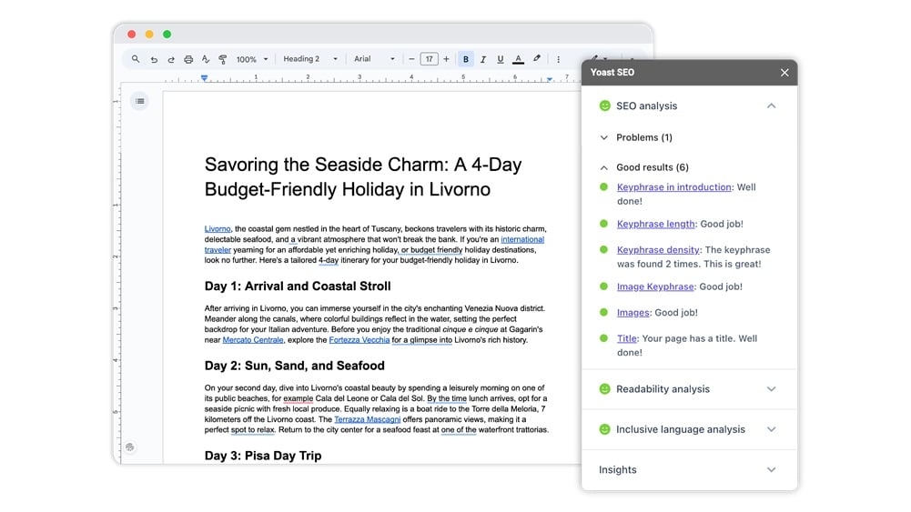 Yoast SEO hiện đã có trong Google Docs