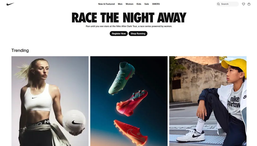 10 ví dụ mẫu giao diện web đẹp và hiện đại năm 2025 16 nike