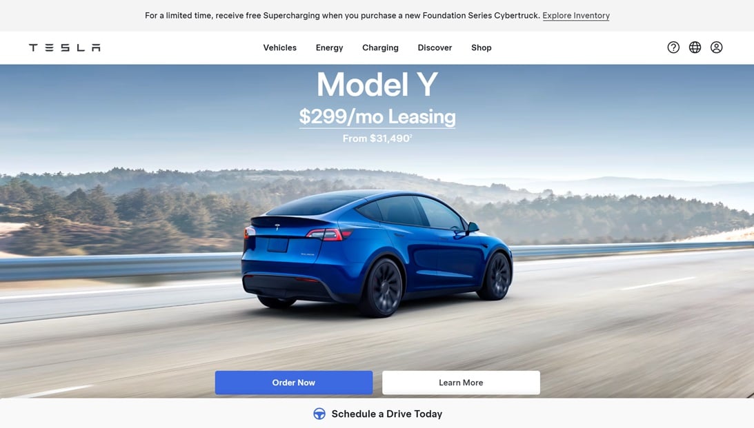 10 ví dụ mẫu giao diện web đẹp và hiện đại năm 2025 15 tesla