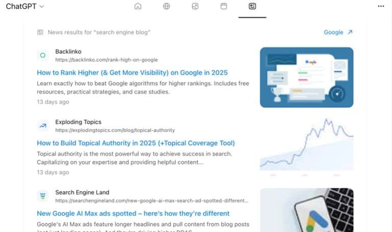 OpenAI ra mắt trình duyệt web ChatGPT Atlas 9 chatgpt atlas search news 1