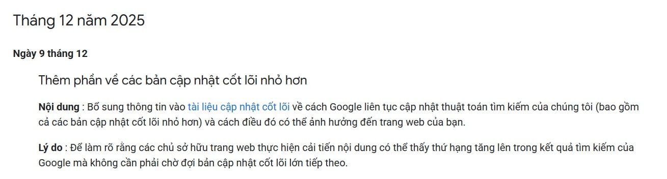 Google xác nhận các bản cập nhật lõi nhỏ hơn diễn ra liên tục 3 core update small