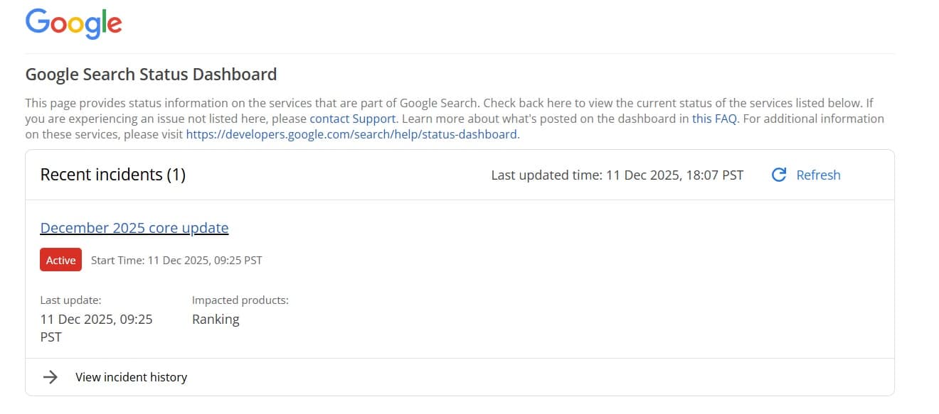 Google triển khai bản cập nhật cốt lõi tháng 12 năm 2025 3 google update core