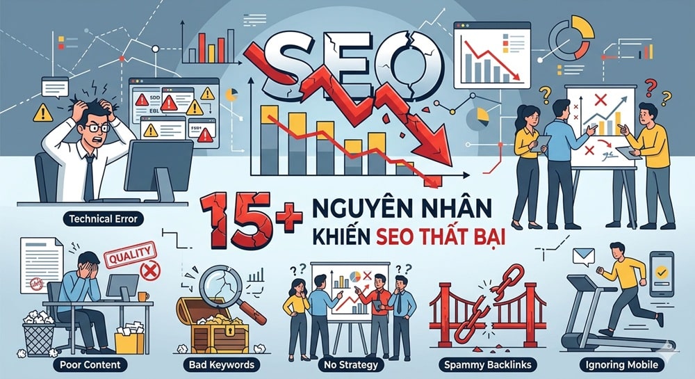 15+ nguyên nhân khiến SEO thất bại