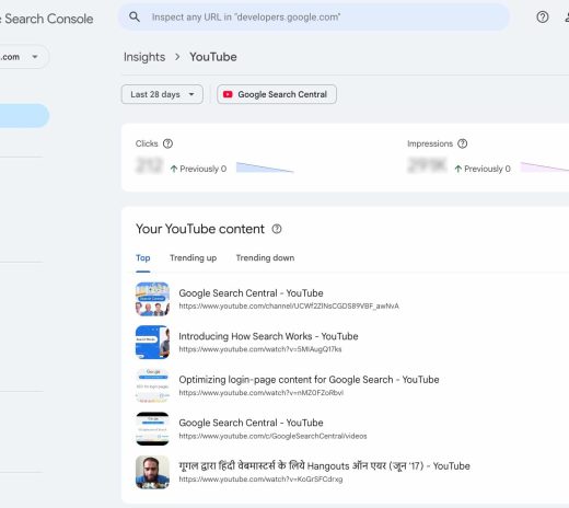 Google tích hợp các mạng xã hội vào Search Console Insights